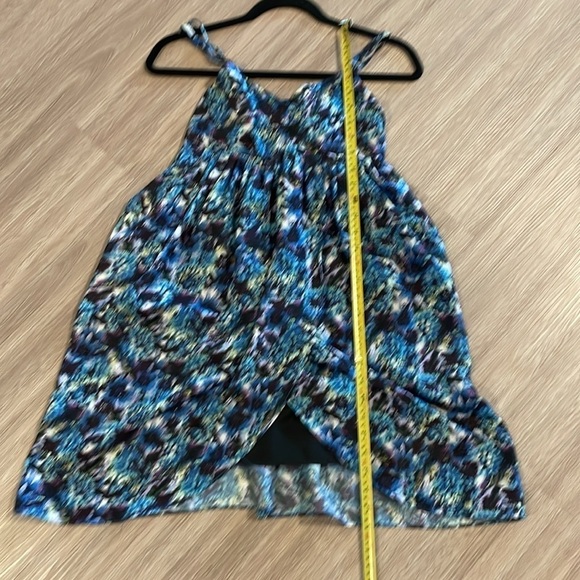 Rieley Women Mini Dress Large Blue Abstract Contemporary Preppy Coastal Cowgirl - Picture 11 of 12